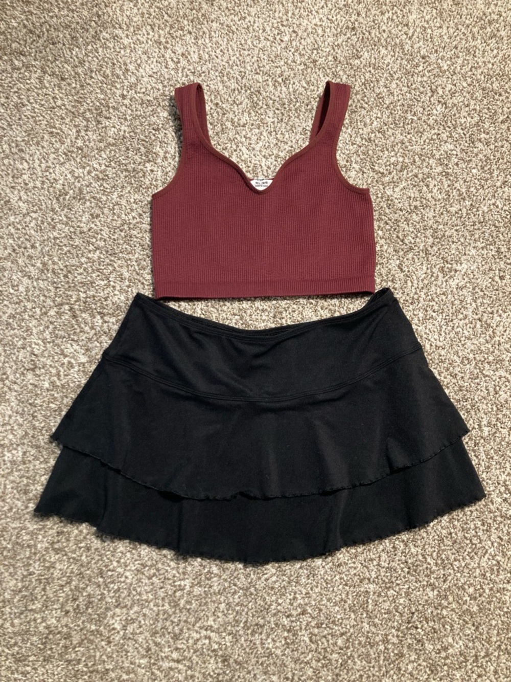 Body Glove Black Tiered Ruffle Mini Skirt